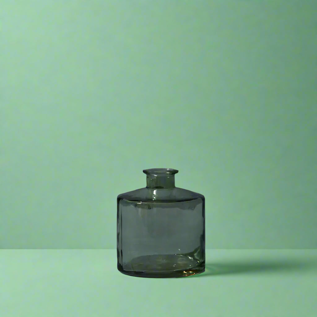 Vintage Green Squat Glass Bottle