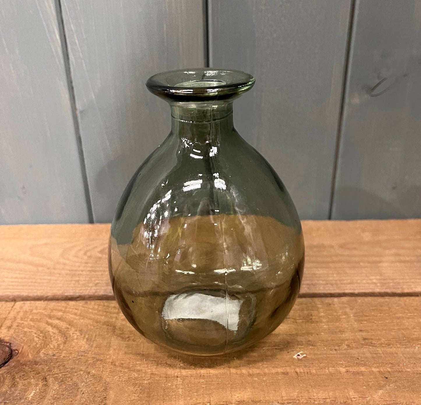Vintage Green Glass Bud Vase