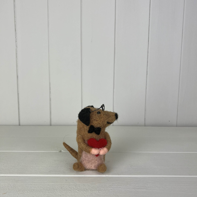 Sausage Dog Holding Heart