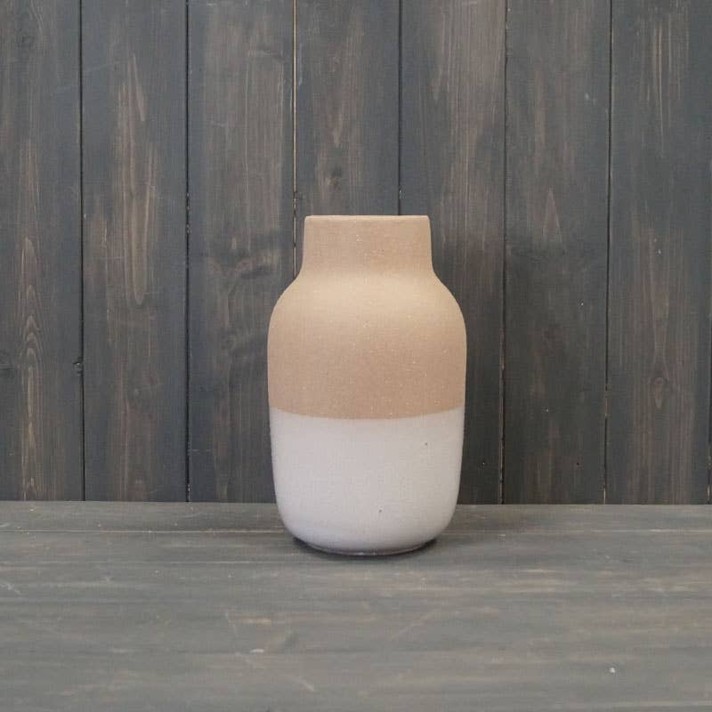 Textured Taupe Ceramic Vase