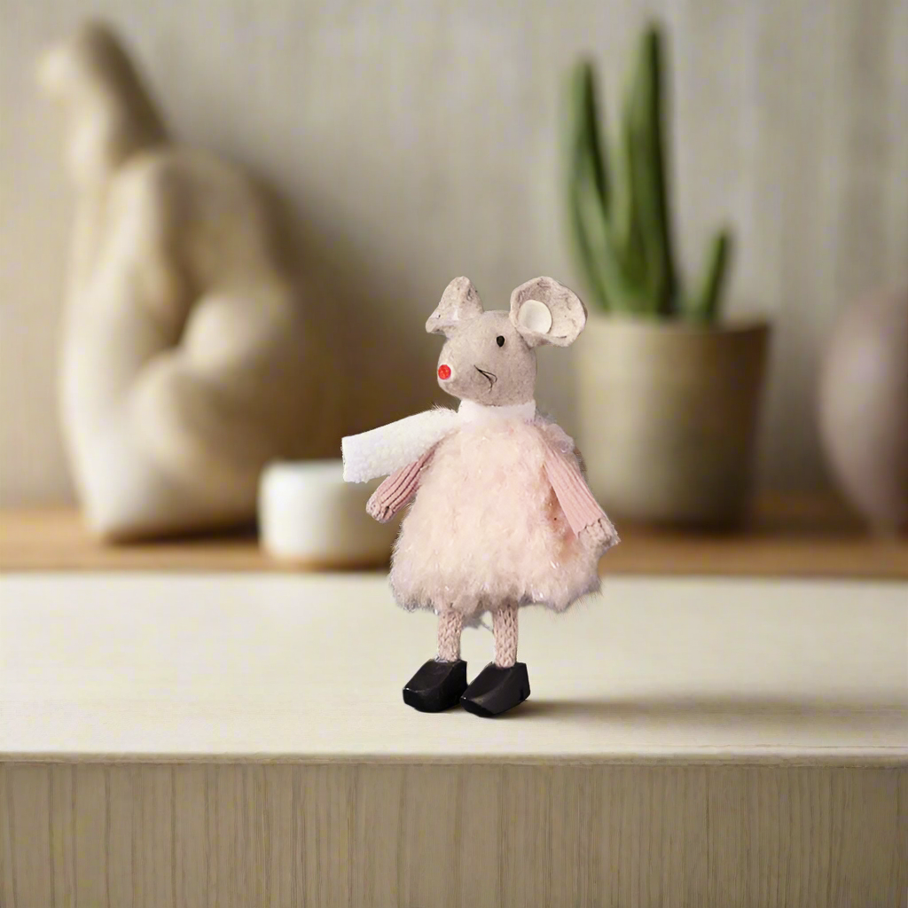Fabric Mouse in Clogs (11cm)