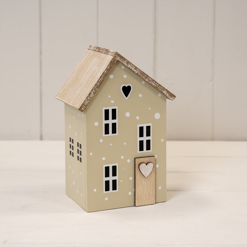 Light Sage Green Wooden House Decoration