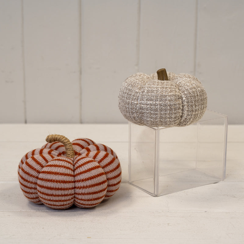 Red Striped Knitted Pumpkin