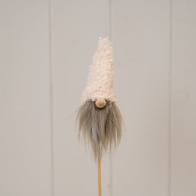 Cream Boucle Style Gonk With Pick