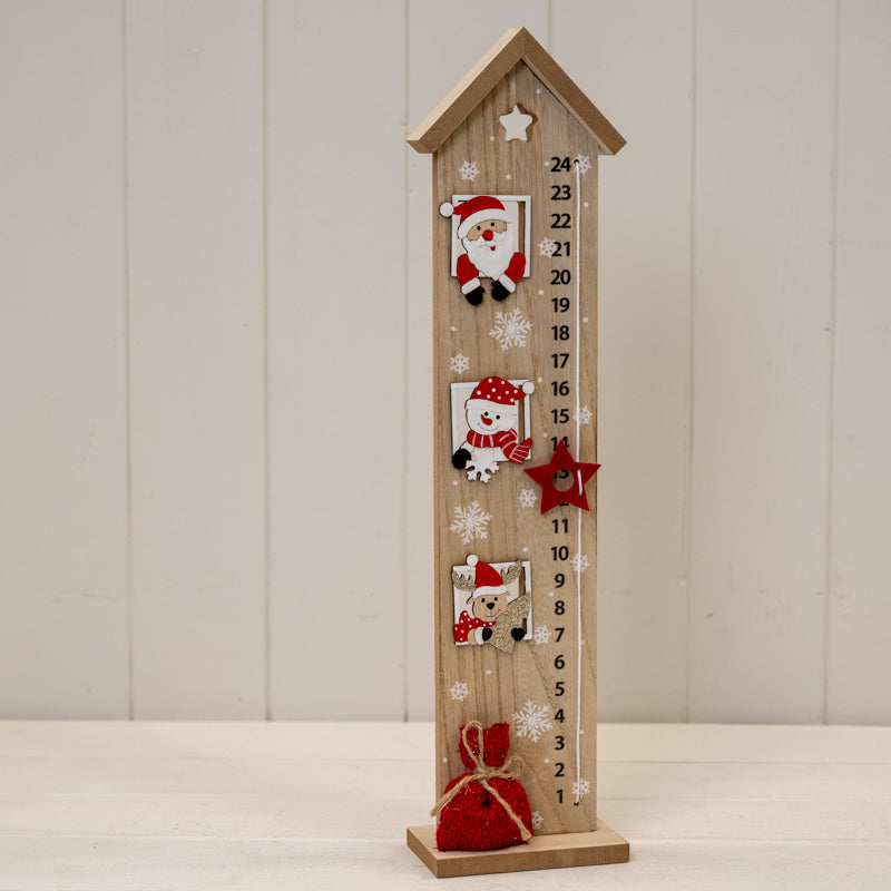 Advent House With Santa And Snowman