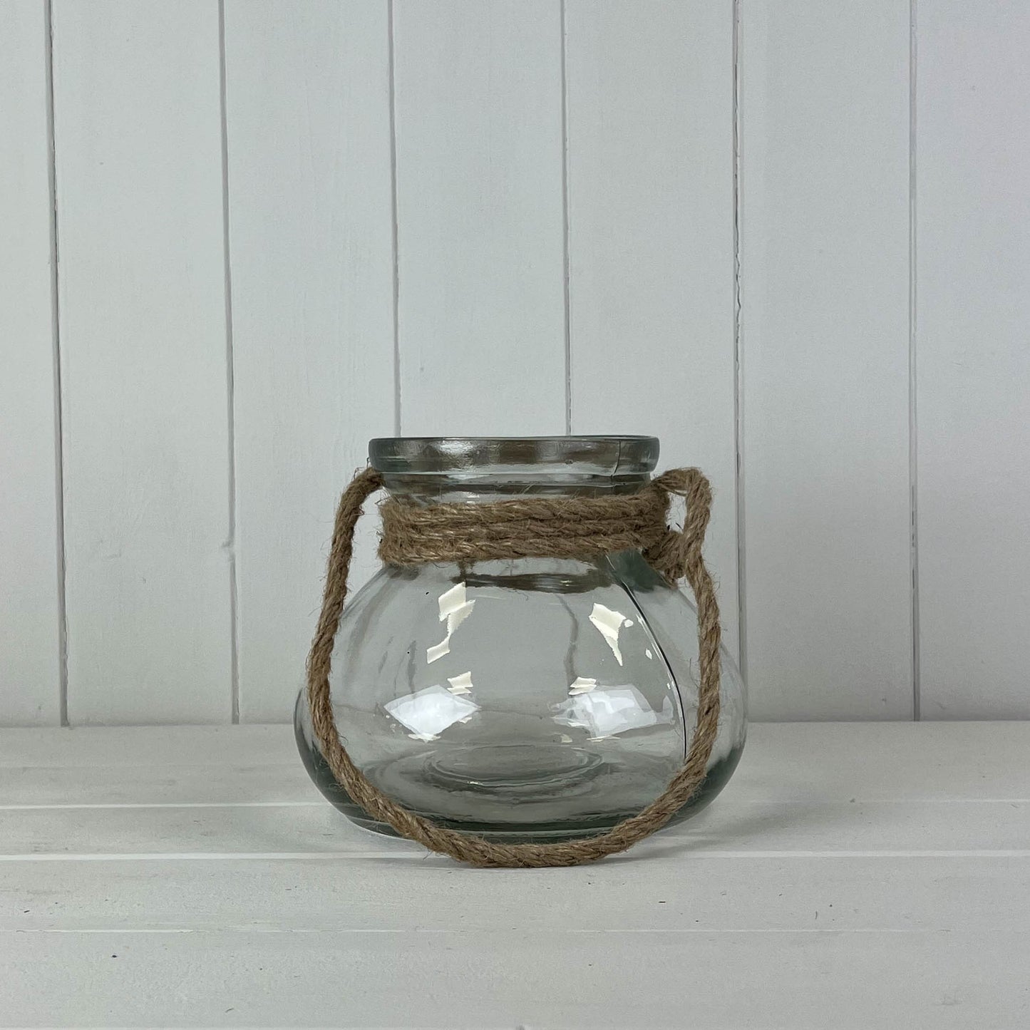 Glass Jar With Hessian Rope
