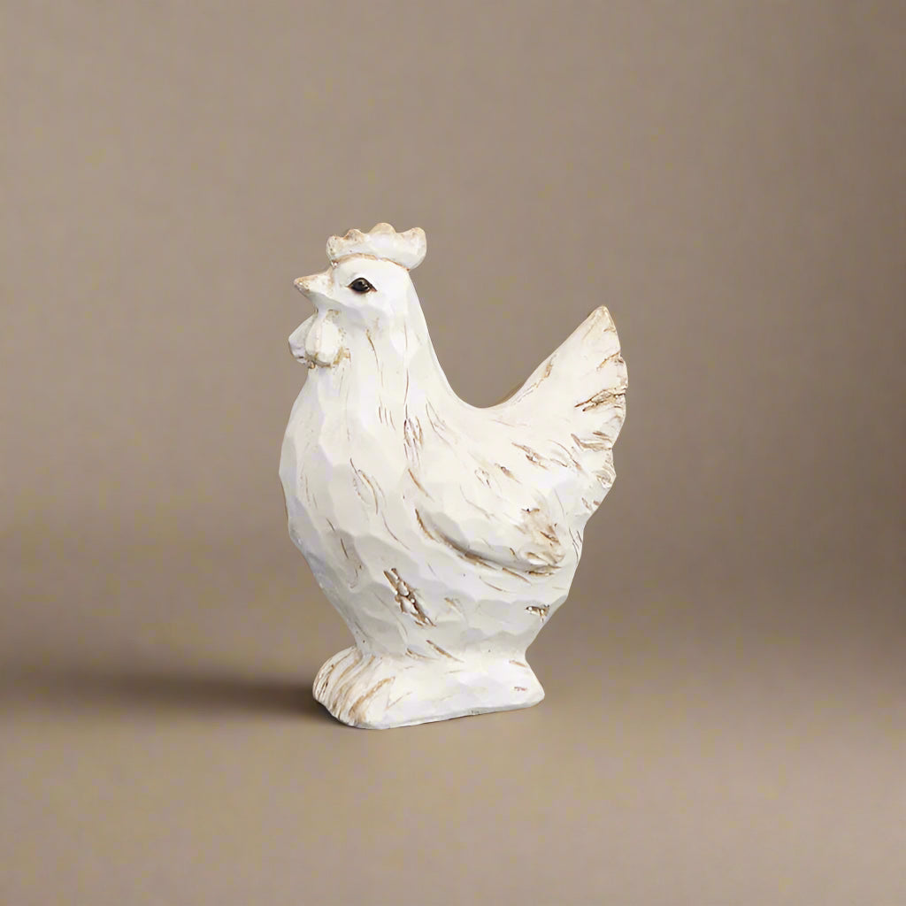 White Polyresin Hen