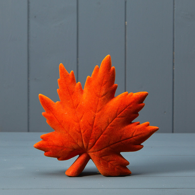 Flocked Ceramic Maple Leaf (18cm)