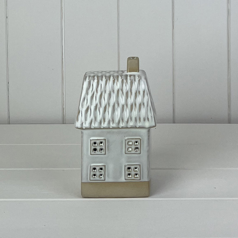 Glazed Ceramic Led House With Textured Detail