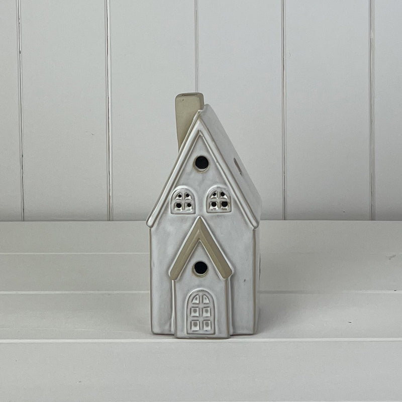 Glazed Ceramic Led House With Textured Detail
