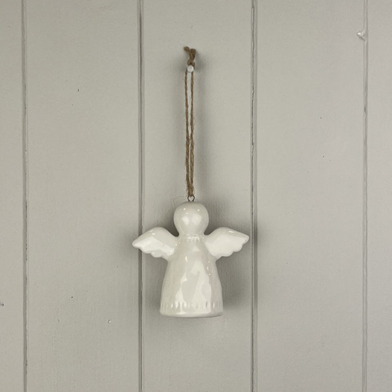 White Ceramic Hanging Angel Decoration