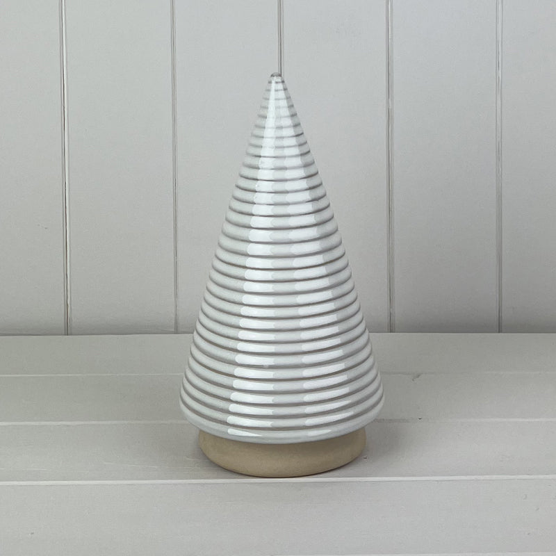 Glazed Ceramic Tree Ornament With Textured Detail