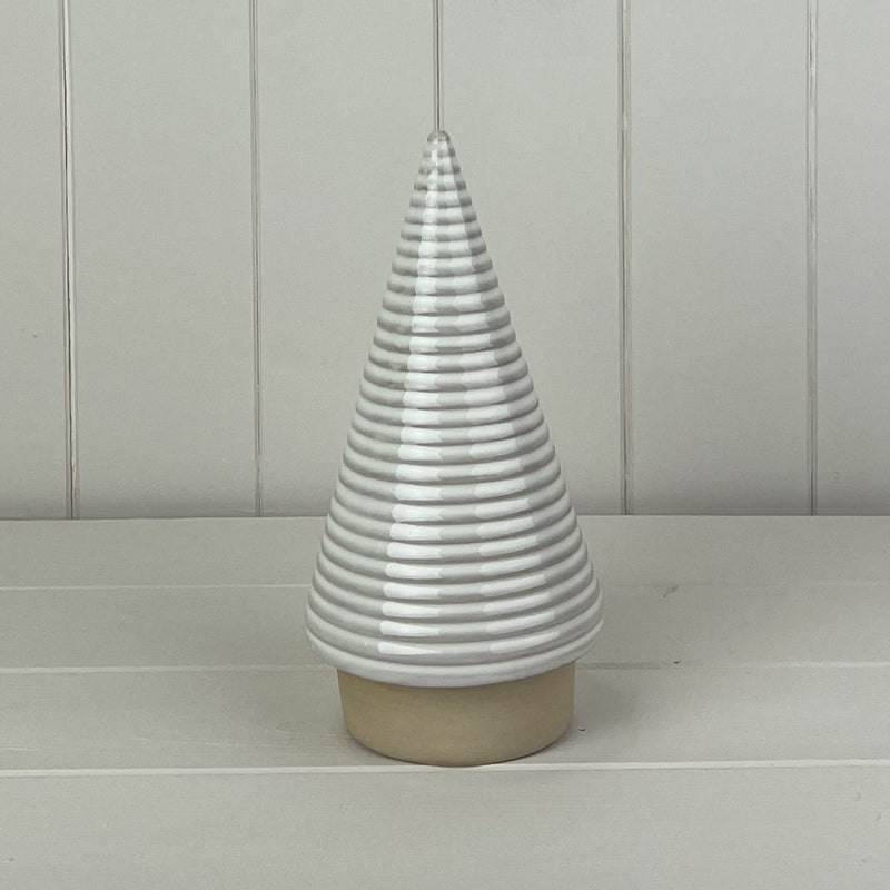 Glazed Ceramic Tree Ornament With Textured Detail