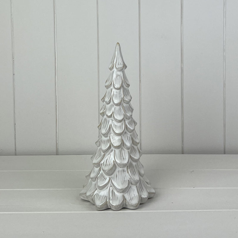 Glazed Ceramic Tree Ornament With Textured Detail