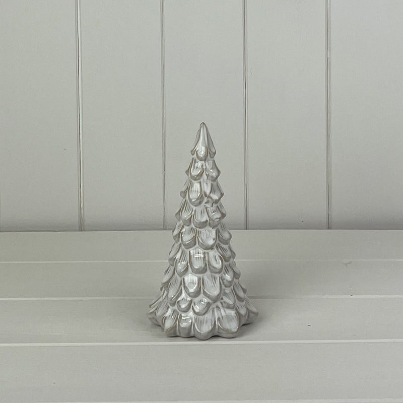 Glazed Ceramic Tree Ornament With Textured Detail