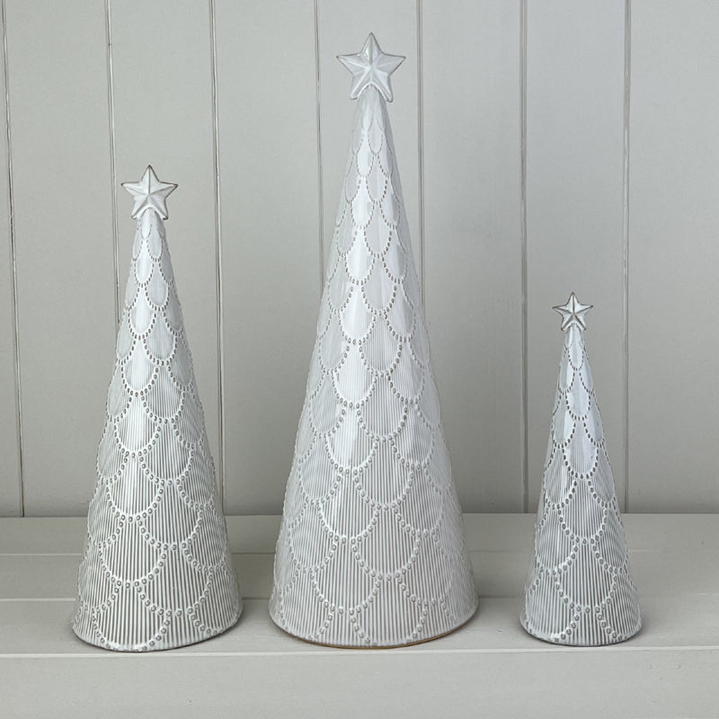Glazed Ceramic Tree Ornament With Textured Detail