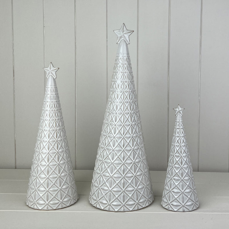 Glazed Ceramic Tree Ornament With Textured Detail