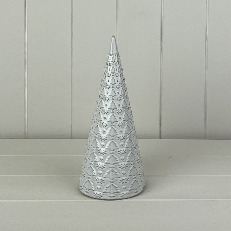 Glazed Ceramic Tree Ornament With Textured Detail