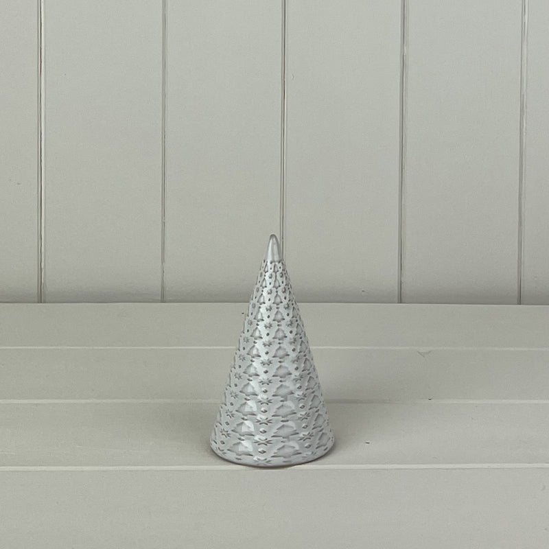 Glazed Ceramic Tree Ornament With Textured Detail