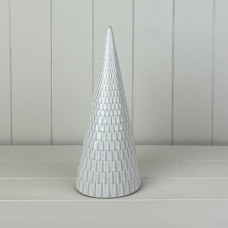 Glazed Ceramic Tree Ornament With Textured Detail