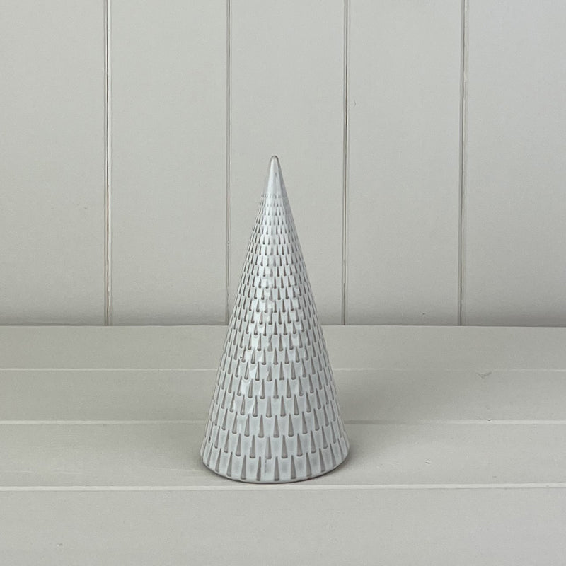 Glazed Ceramic Tree Ornament With Textured Detail