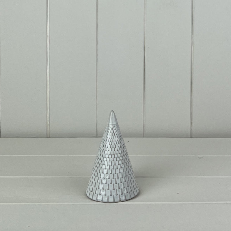 Glazed Ceramic Tree Ornament With Textured Detail