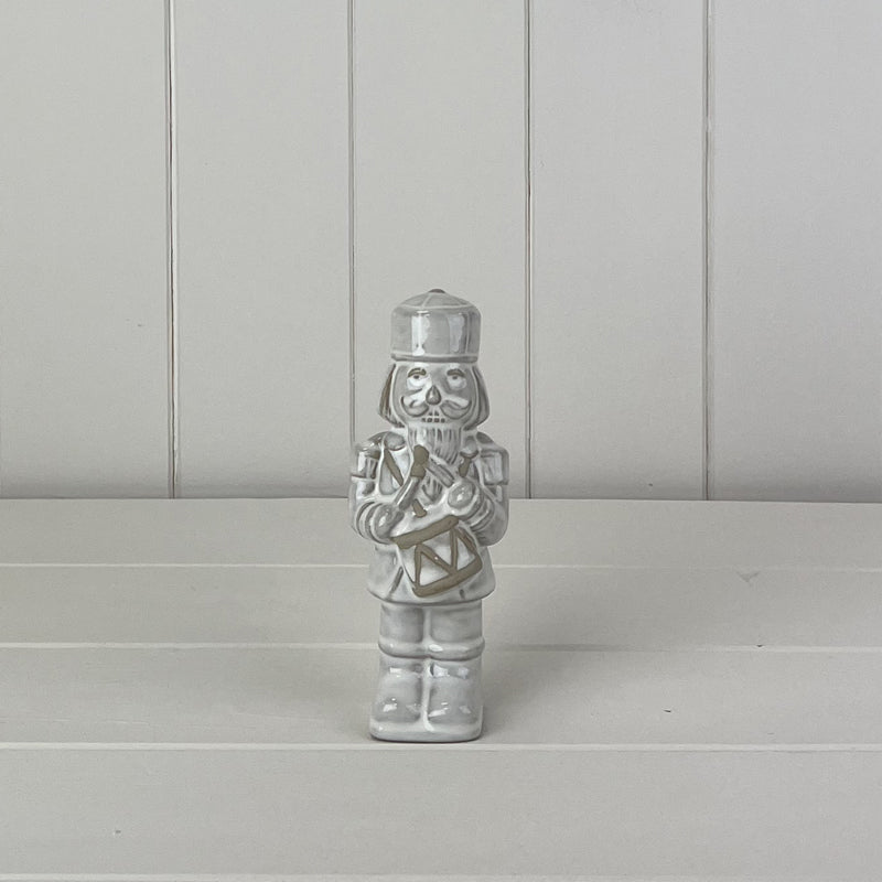 Glazed Ceramic Nutcracker Ornament With Textured Detail