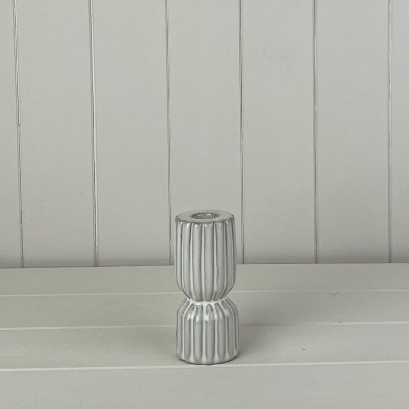 Glazed Ceramic Candle Holders With Texture Detail