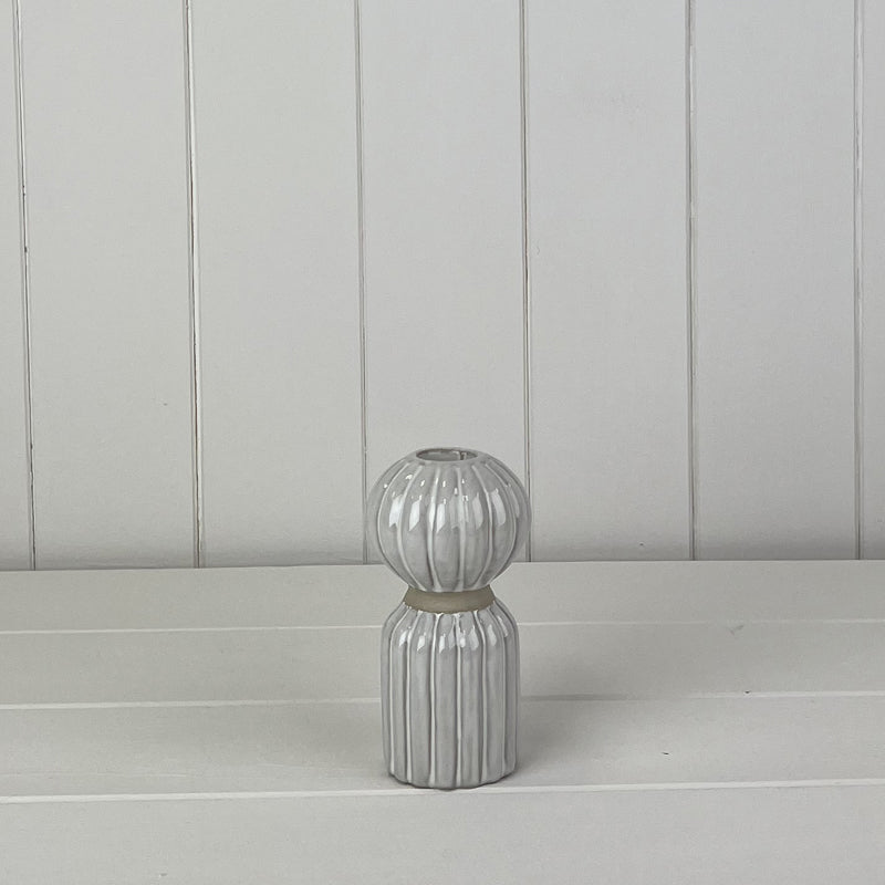 Glazed Ceramic Candle Holders With Texture Detail