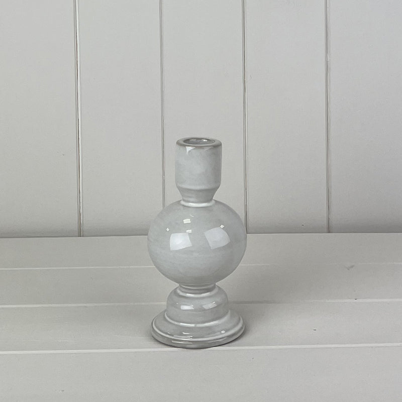 Glazed Ceramic Candle Holders With Texture Detail