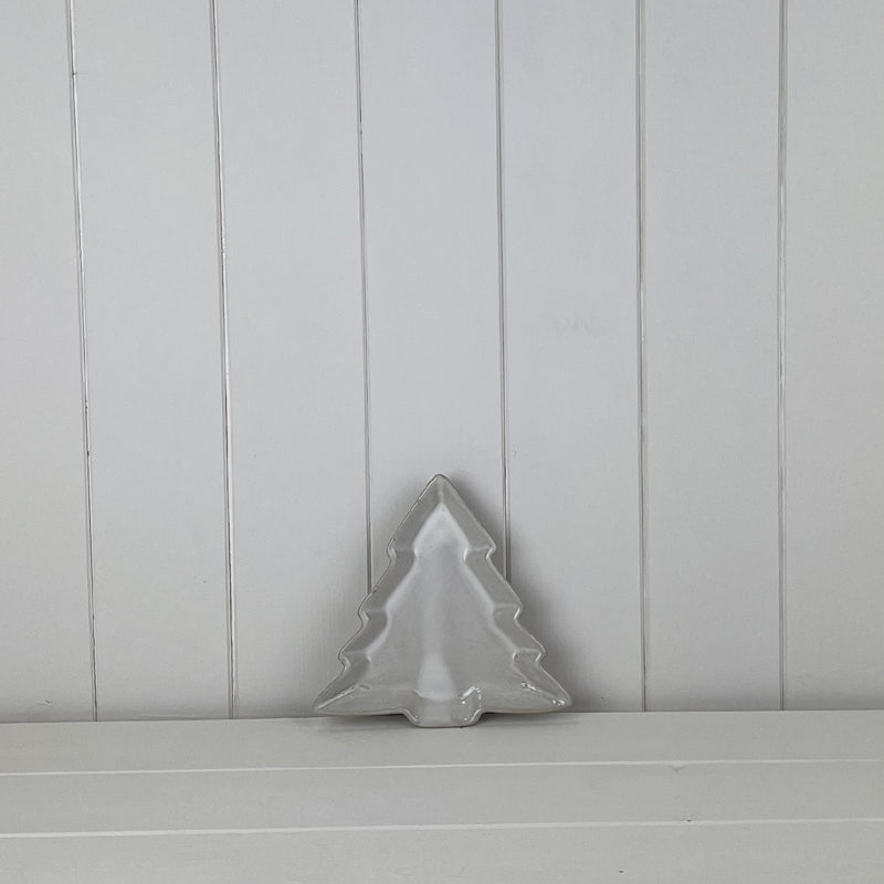Glazed Ceramic Tree Dish With Textured Detail
