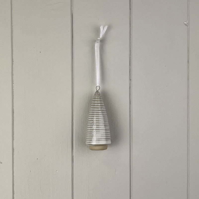 Glazed Ceramic Hanging Tree Decoration With Textured Detail