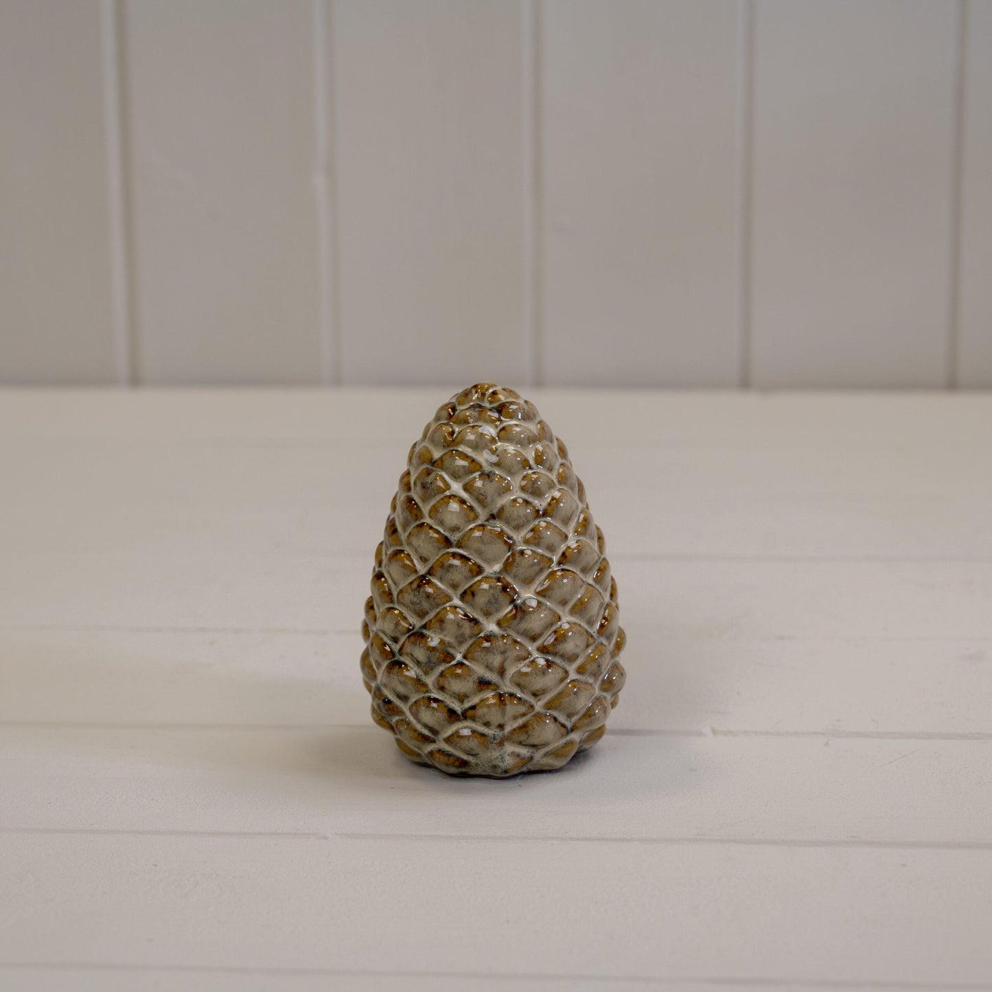 Beige Mottle Ceramic Pinecone