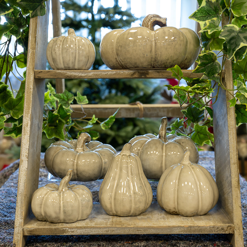 Beige Mottle Ceramic Pumpkin Collection