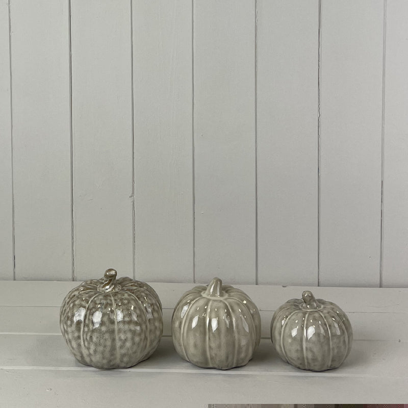 Beige Mottle Ceramic Pumpkin Collection