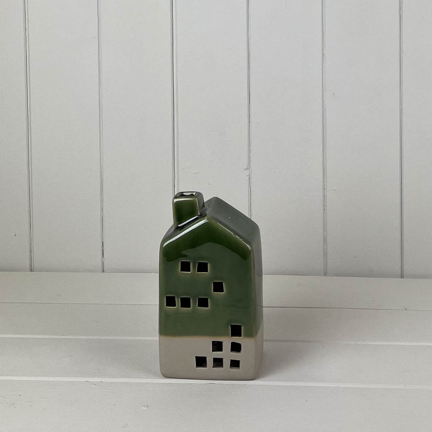 Green Ceramic House Decoration With LED