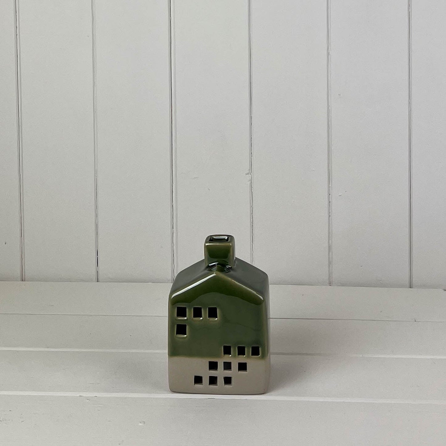 Green Ceramic House Decoration With LED