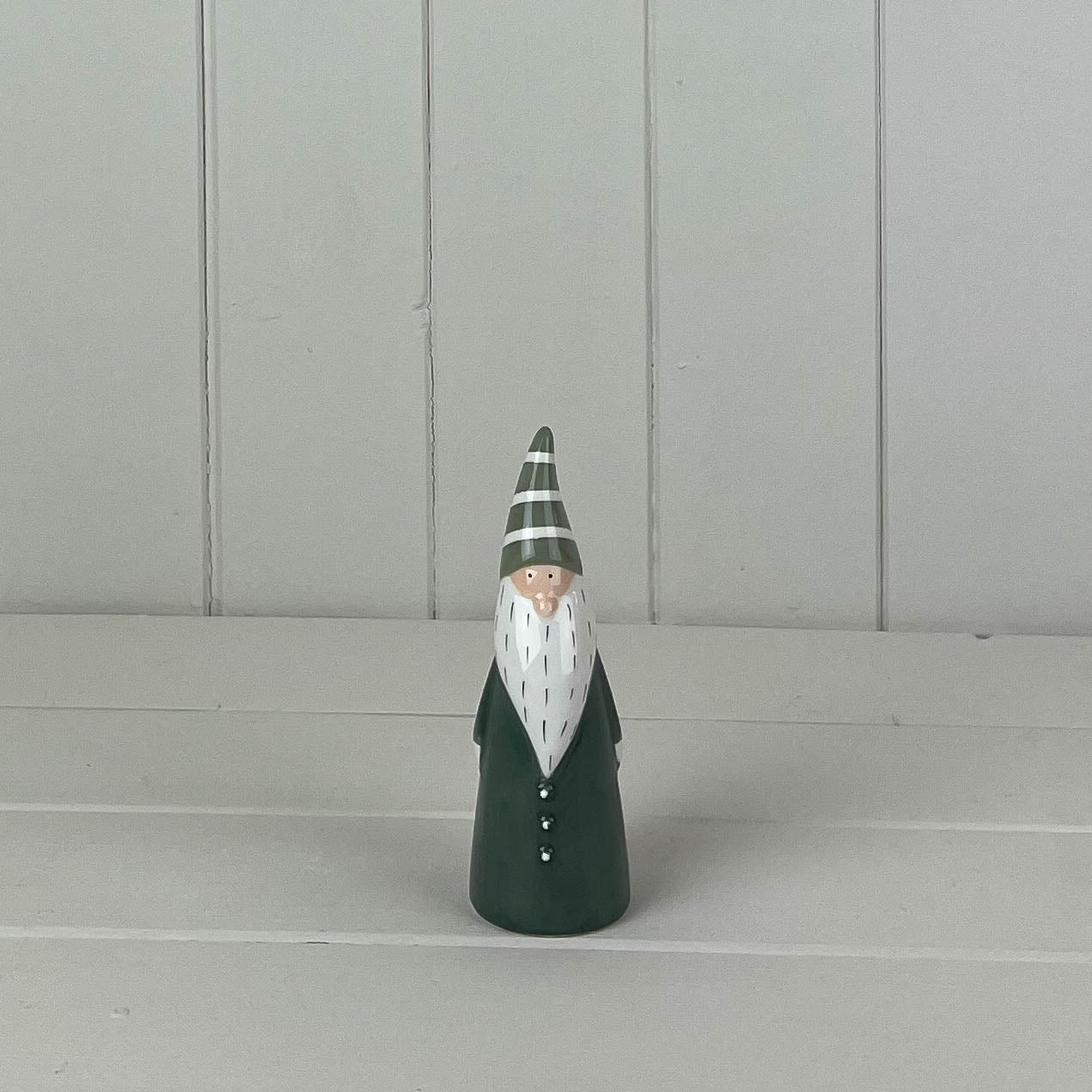 Dark Green/White Ceramic Gonk Decoration With LED