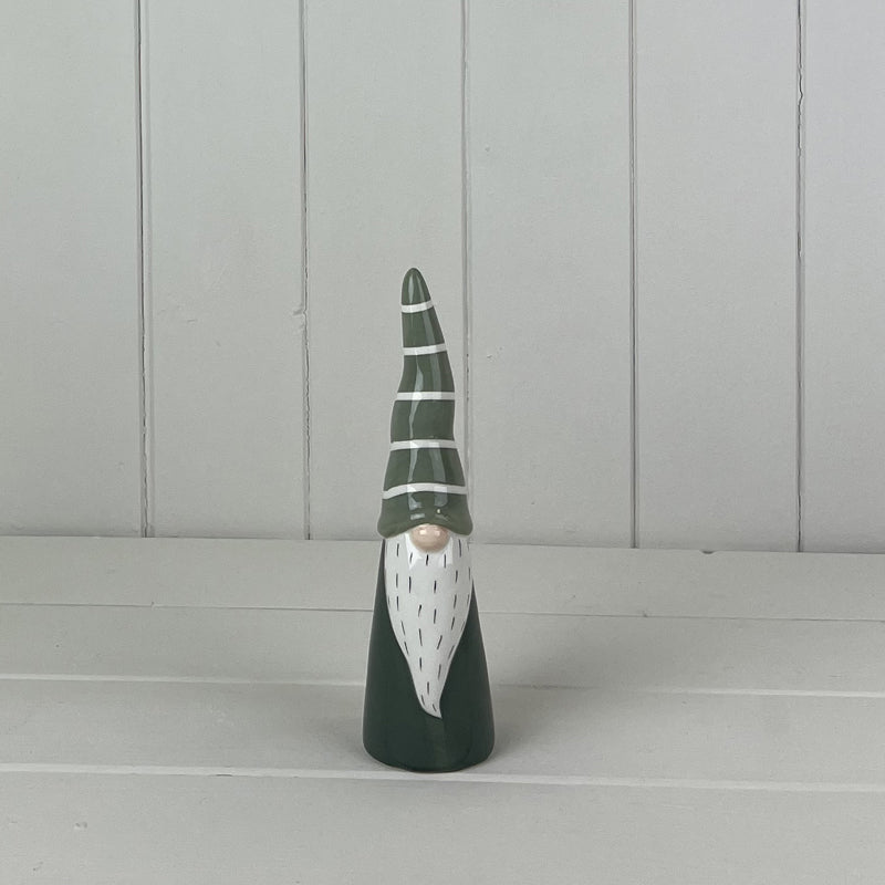 Dark Green/White Ceramic Gonk Decoration With LED