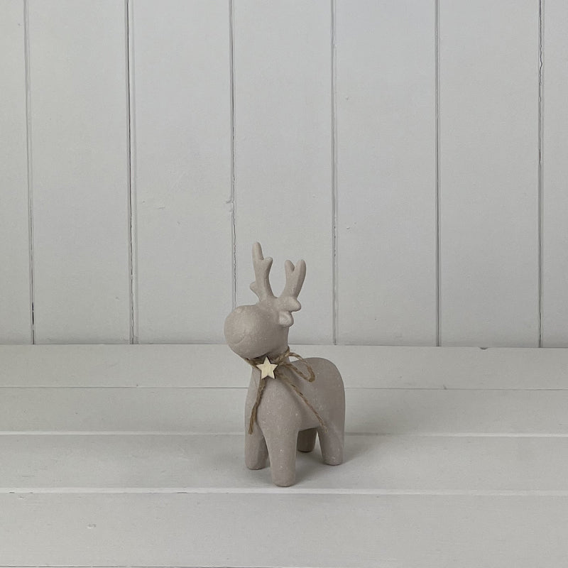 Sand Texture Effect Ceramic Reindeer Decoration