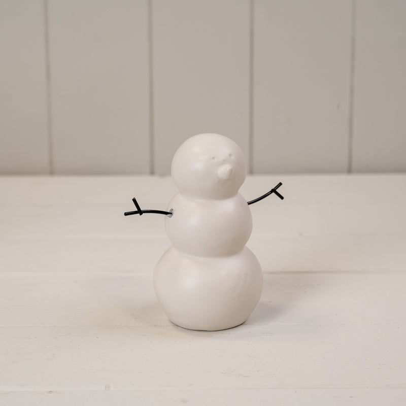 White Ceramic Snowman Decoration