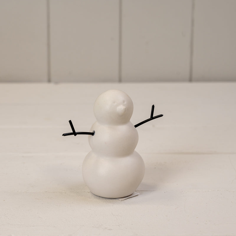 White Ceramic Snowman Decoration