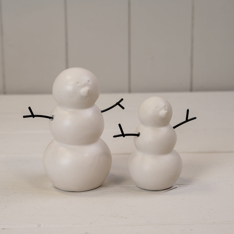 White Ceramic Snowman Decoration