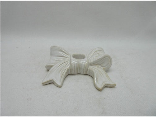 Stone Glazed Long Bow Candle Holder