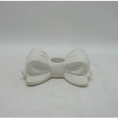 Stone Glazed Bow Candle Holder
