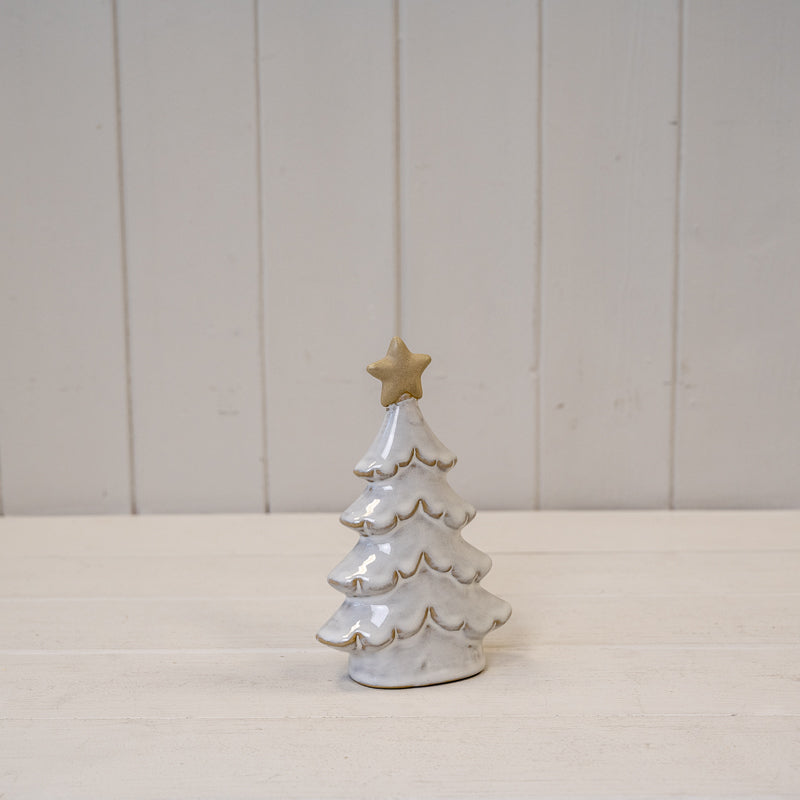 Stone Glazed Ceramic Christmas Tree With Star