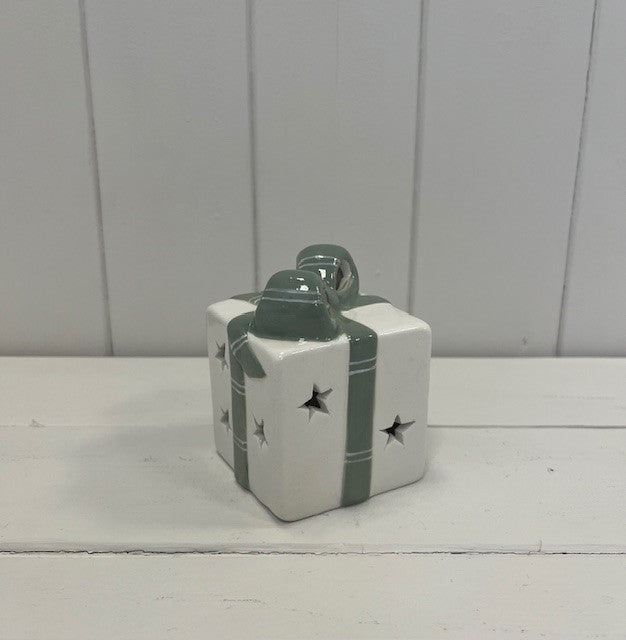 White/Green Ceramic Present With LED
