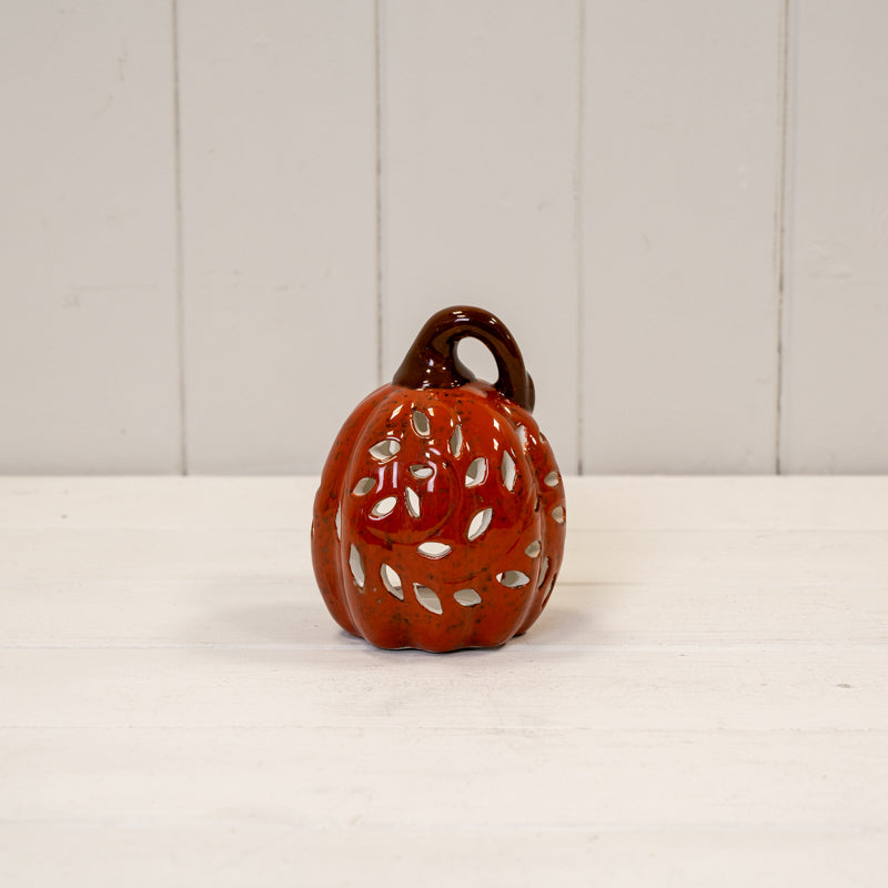 Orange Ceramic Pumpkin Tealight