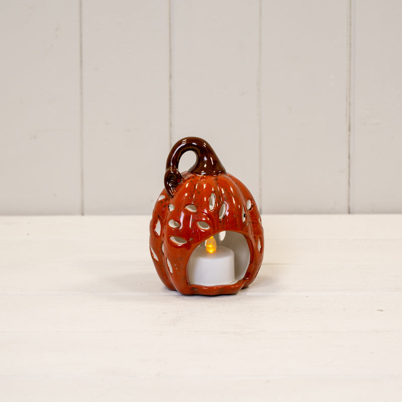 Orange Ceramic Pumpkin Tealight