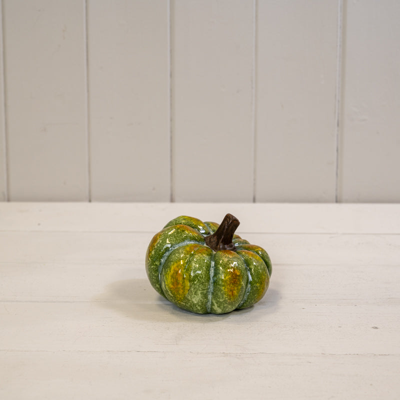 Green Ceramic Vintage Style Pumpkin
